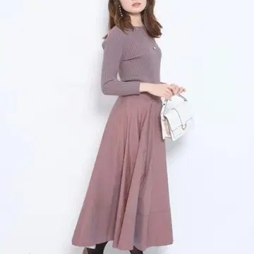 아푸와이저 리셰 타프타 도킹 레이디 원피스 모카 핑크 M