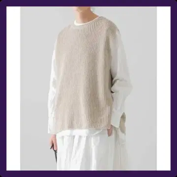 무료배송 세탁 가능한 kagure 카구레 린넨 코튼 큼직한 니트 베스트