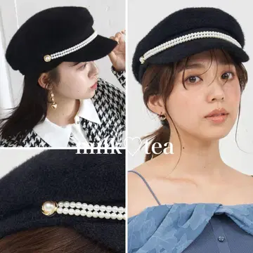 택 포함 새상품 로얄 파티 트위드 헌팅 캡 블랙