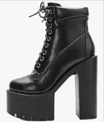 25.0cm 통굽 15cm 숏부츠 블랙