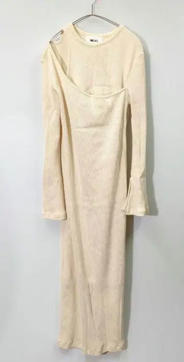 mici 미치 컷오프 리브 원피스 아이보리