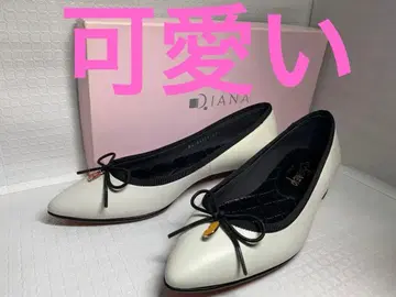 DIANA DISNEY 화이트 플랫슈즈 리본 포함