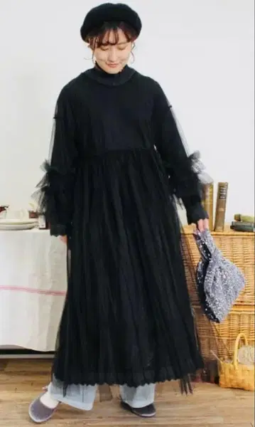 Samansa Mos2 이너 SET 튤 원피스