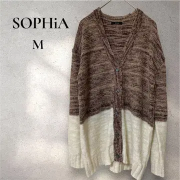 [ SOPHiA ] 가디건 바이컬러 모헤어 웜 컬러 오샤레