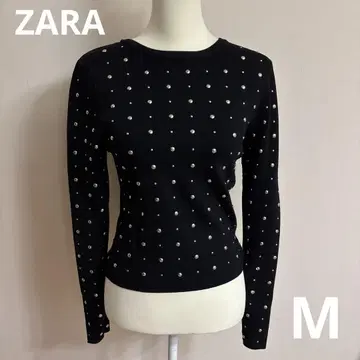 ZARA 자라 스터드 니트 긴팔 스웨터 블랙 M