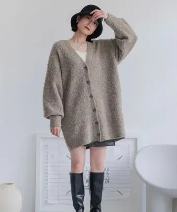 가디건 롱 니트 미니 원피스