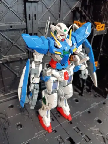RG 건담 엑시아 완성품 무광택 가공 완료