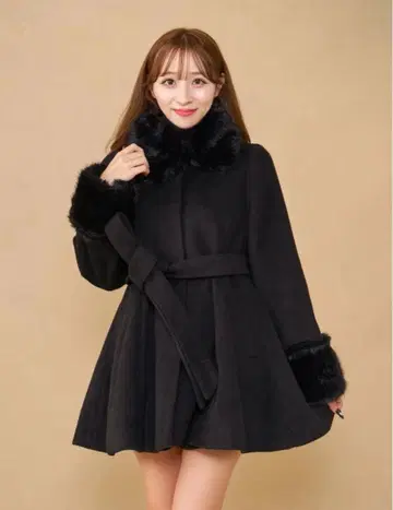 허리 벨트 멜톤 코트