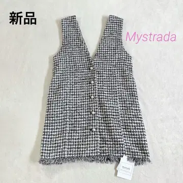 새상품 마이 스트라다 트위드 미니 점프 스커트 36