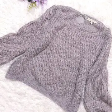 [ 새상품급 ] PROPORTION 리본 포함 복슬복슬 니트 라벤더 3