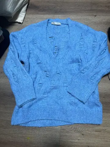 ZARA 라이트 블루 니트 스웨터 EU 36