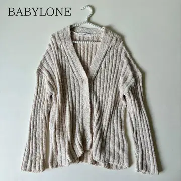 BABYLONE 바빌론 V넥 리브 가디건