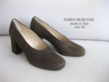 파비오 루스코니 힐 펌프스 스웨이드 39 D.BROWN 이탈리아제