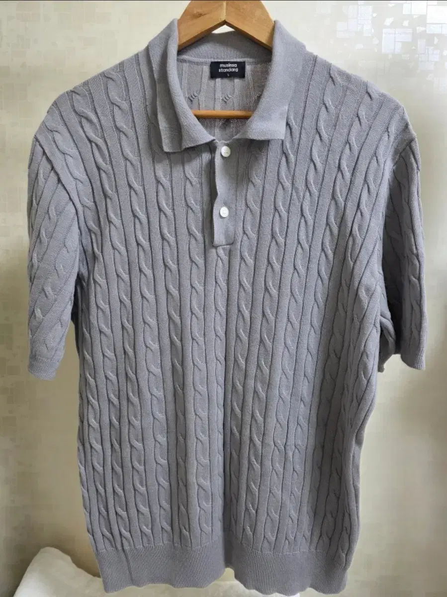 Mutandard Cable Knitted Polo Ralph Lauren Shirt L