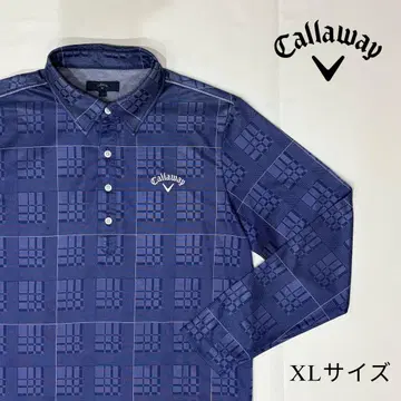 Callaway 체크 무늬 긴팔 피케 셔츠 XL