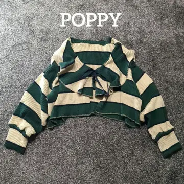 poppy 아사기니뇨 보더 니트 가디건