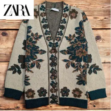 인기 완판템 자라 자카드 꽃무늬 니트 가디건