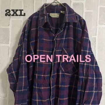 구제 의류 아메카지 OPEN TRAILS 2XL 플란넬 셔츠