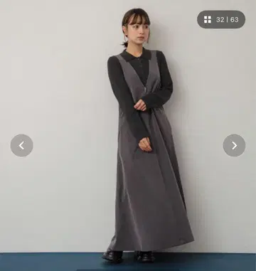 센스 오브 플레이스 2WAY 오버롤 스커트 그레이 오버롤 스커트