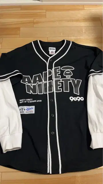 AAPE 베이스볼 셔츠 블랙 90
