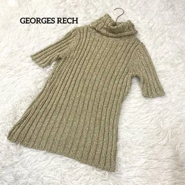 GEORGES RECH 반팔 니트 터틀넥 라메 골드 반짝반짝