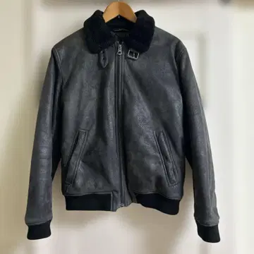 BLACK 그레이 페이크 무스탕 자켓 퍼