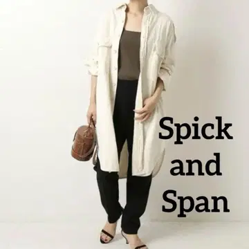 Spick and Span 아이보리 오버 사이즈 데님 셔츠 원피스