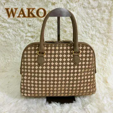 WAKO 뜨개질 디자인 핸드백 베이지