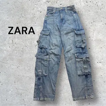 새상품급 ZARA 미드라이즈 TRF 카고 데님 팬츠