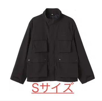 MUJI Labo MUJI 신사 나일론 워크 블루종 블랙 S 사이즈