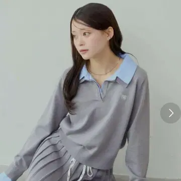 chico 자수 장식 카라 니트