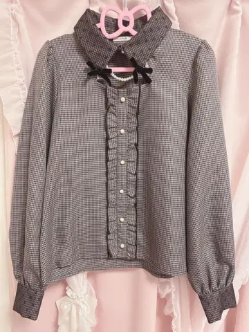 Pal elfy 하운드투스 체크 블라우스 / 지뢰계 양산형