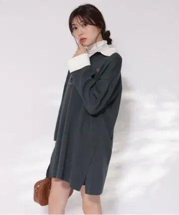 Mystrada 택 포함 새상품 라거 니트 원피스 모스그린