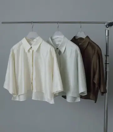 anuke 안누크 숏 기장 셔츠 아이보리