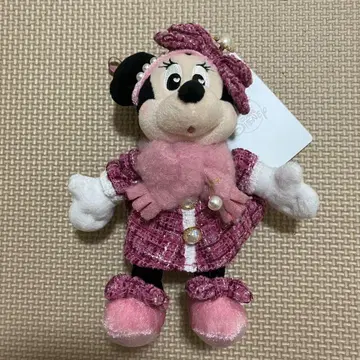 미니 마우스 봉제 인형 키링 트위드 디즈니 스토어