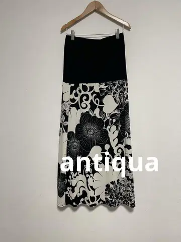 antiqua 안티카 꽃무늬 롱 스커트 블랙