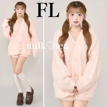 택 포함 새상품 다리치 헤어리 니트 셋업 핑크 FL