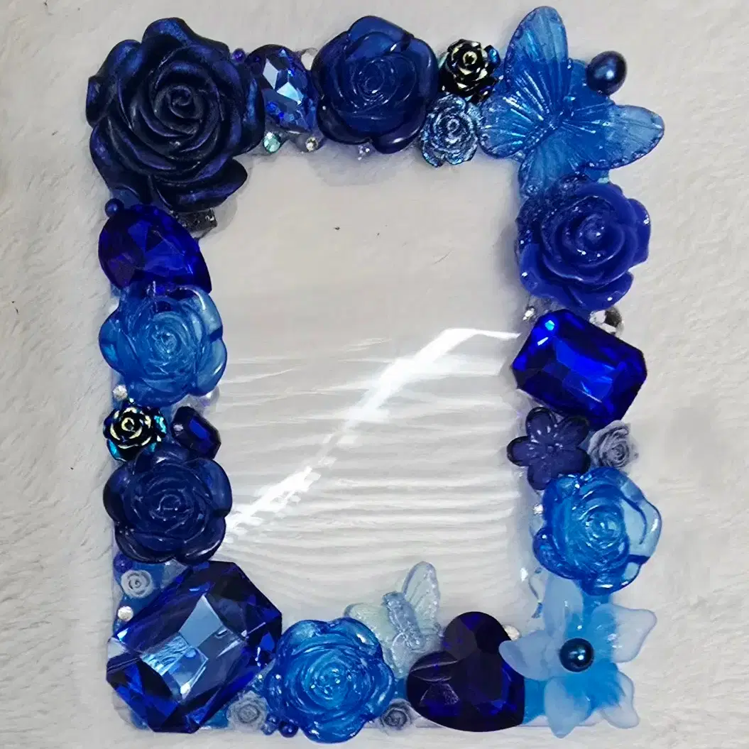 Luxury Deep Blue Krystalstone Decoden Top-Kkul Poca Holder