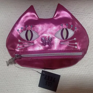 ANNA SUI 고양이형 파우치 핑크