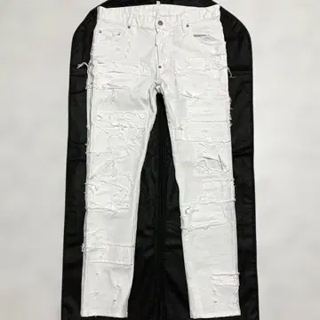 DSQUARED2 남성용 데님 팬츠 데미지 가공 스키니 스트레치 L
