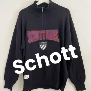 미사용 새상품 SCHOTT BROS. 블랙 집업 맨투맨