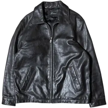 분위기 발군 GUESS 천연 가죽 카라 부착 가죽 자켓 블랙 M 사이즈