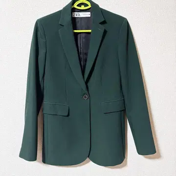 ZARA 다크 그린 테일러드 자켓 EUR XS
