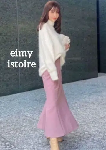미사용 eimy istoire 텍스처 머메이드 스커트 핑크 11,000엔