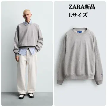 ZARA 챔피온 콜라보 패치 크루넥 맨투맨 셔츠 L 택 포함 새상품