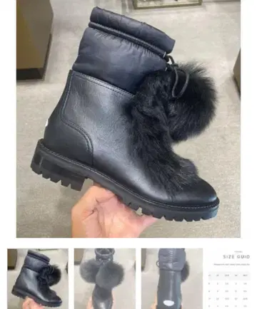 지미추 블랙 퍼 부츠