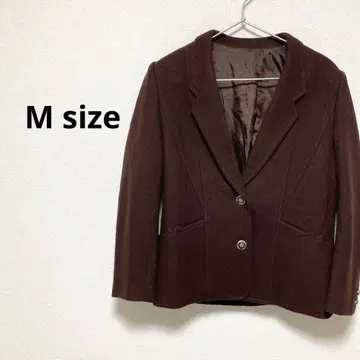 여성용 자켓 코트 모 100% 일본제 브라운 무지 11호 M L