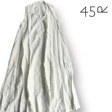 45R 플레어 롱 원피스 슬리브리스 린넨 100% 루즈핏 A라인