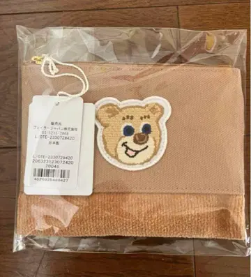 [ 완판템 ] 러브러리 바이 페이 올드 테디 와펜 파우치 베이지