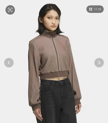 adidas 크롭 트랙탑 브라운 M